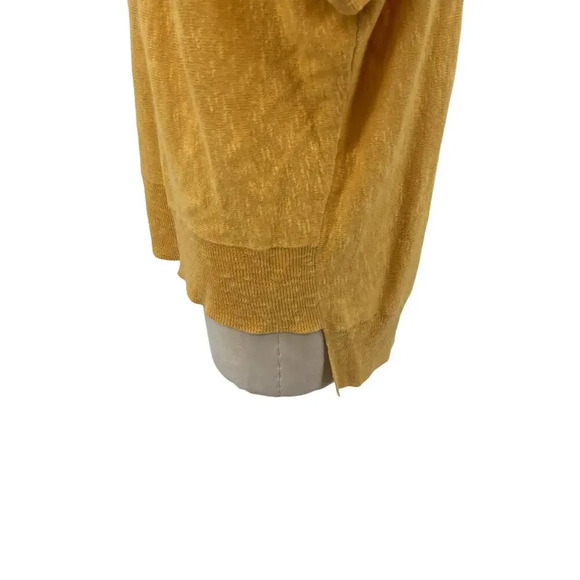 Eileen Fisher Golden Yellow Linen Blend Short Sleeve Sweater Petite‎ Medium PM - Picture 7 of 11